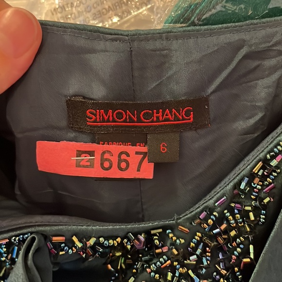 Simon Chang emerald dress Fit and Flair - Picture 3 of 5